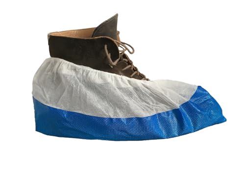 TIGA-MED Überschuhe 9,2 g extra stark | Einweg Schuhüberzieher aus CPE mit Vliesverstärkung | Extrem reißfest, rutschhemmend & wasserdicht | Blau | für Klinik, Industrie & Handwerk (50)