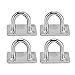 YWBL-WH 4Pcs 304 Stainless Steel Eye Plate Staple Hook Loop Ceiling Wall Mount Hanging Hardware with Enclosed Hook for Wires Ropes Fixing