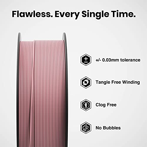 Image of NUMAKERS PLA+ 3D Printer Filament, 1.75mm, Dimensional Accuracy + /- 0.03 mm, 1 kg Spool (2.2 lbs), Compatible with Most FDM Printers (Pink)