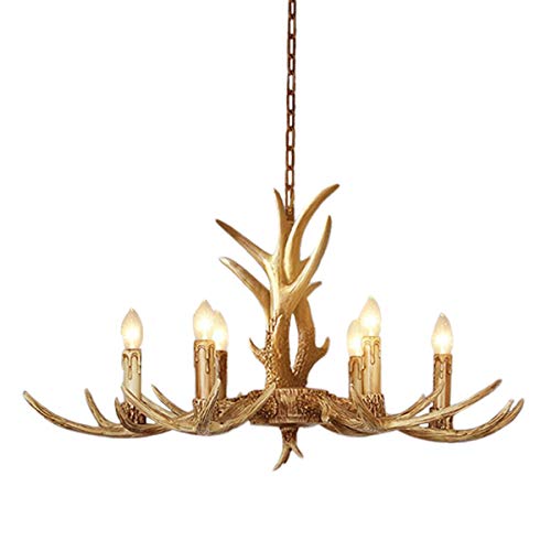 Chandelier en bois de cerf pour ambiance de café rétro américain