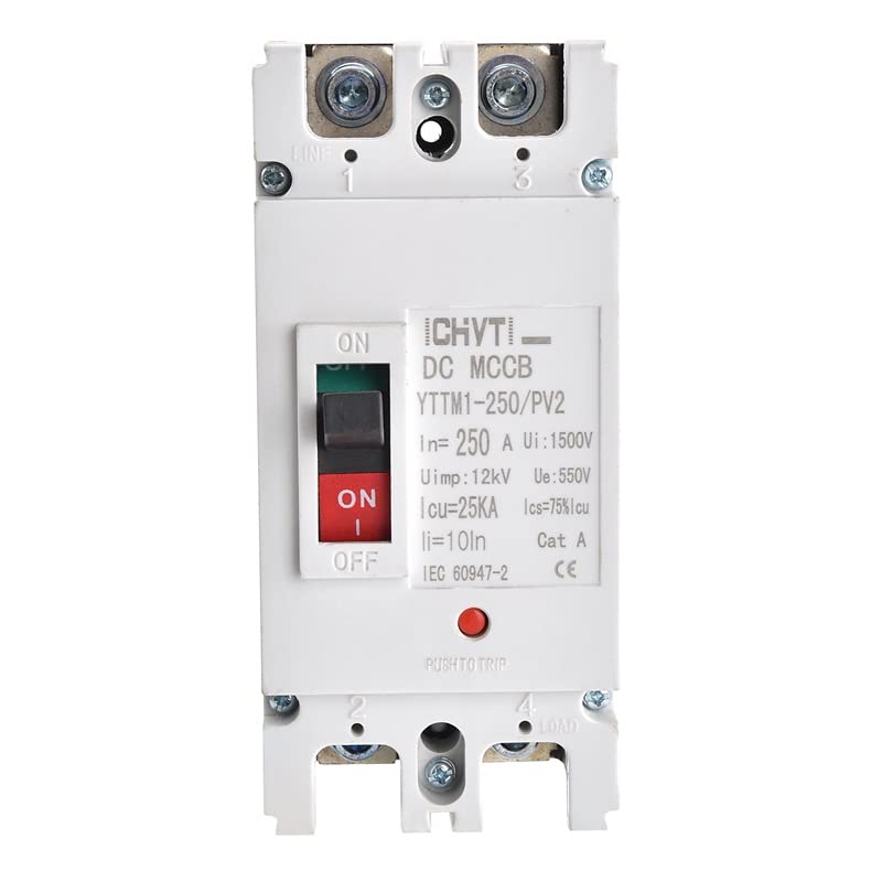 Interruttore Magnetotermico Differenziale 1p 2p PV. Corrente Continua DC 250V 550V 250A 2 Interruttore A 5 Anni Solare Automatico MCCB(2P 160A 550VDC)