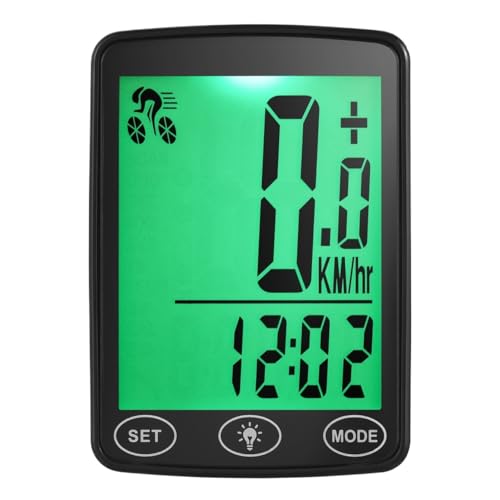 CuentakilóMetros Bicicleta Ordenador Impermeable for Bicicleta con velocímetro y odómetro, Pantalla de Temperatura(Wireless)