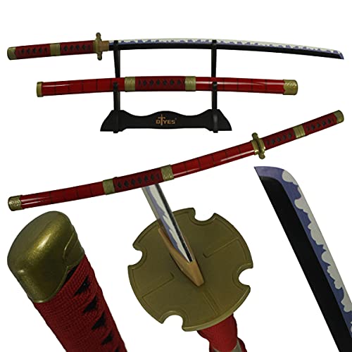 AUXIER One Piece Sword Katana Swords Real Anime Sword,Bamboo Zoro Sword Enma Cosplay Sword Wado Ichimonji Sword/Kitetsu Sword/Yubashiri Sword/Shusui Sword (Kitetsu Sword)