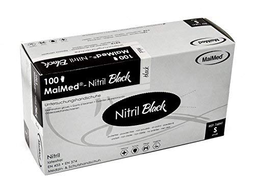 1000 Einmal U-Handschuhe, MaiMed BLACK Nitril puderfrei Gr. L