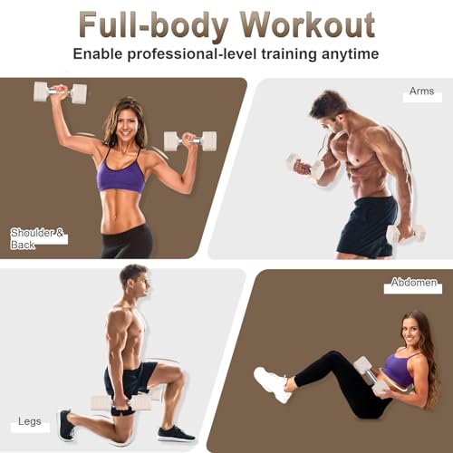Image of Hezeyferg 30.8LB Adjustable Dumbbell Set, Hand Weights Set for Home Gym | Each Adjustable Weight Dumbbell with 6 Levels 4.4 /6.6 /8.8 /11 /13.2 /15.4lb, for Women /Men Full Body Workout