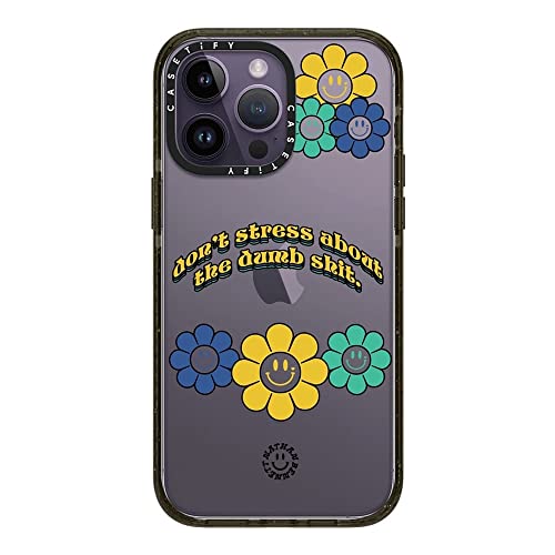 CASETiFY �C���p�N�g iPhone 14 Pro Max �P�[�X [MIL�K�i���� (4x MIL-STD-810G)/2.5m����̗����������N���A] - Don't Stress By Nathan Bennett - �O���b�V�[ �u���b�N