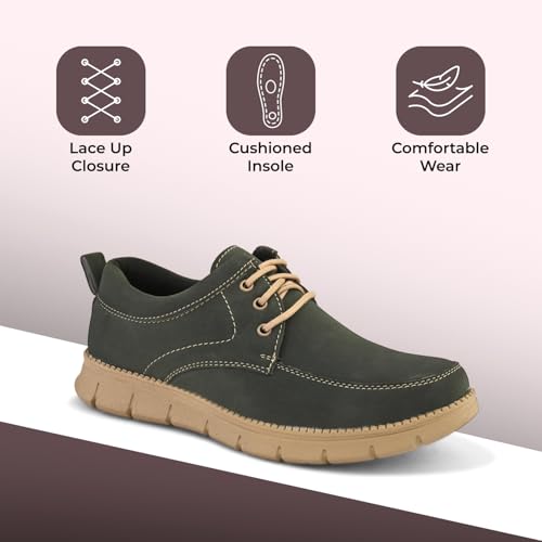 Image of STANPHORD Men Suede Lace-Up Casual Sneakers | Rugged Outdoor Walking Shoes | Cushioned Anti-Skid Sole | College Travel (TPSI 5021)