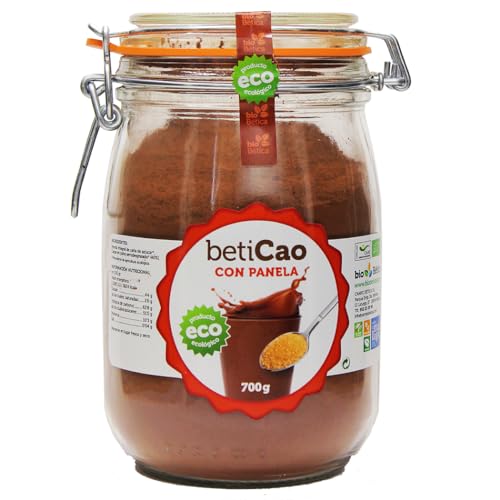 BetiCao con Panela Tarro Cacao Soluble Instantáneo Ecológico 700 gr 100% BIO