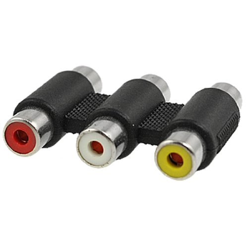 uxcell Conector Acoplador 3 RCA Hembra miniatura 1