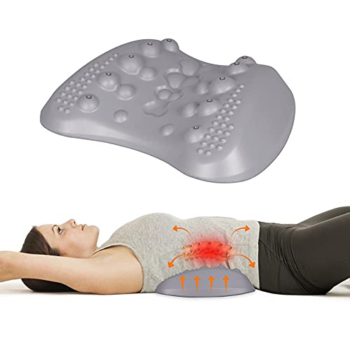 Lumbar Support Pillow Back Stretcher for Sciatica Pain Relief ,Back Lumbar Pillows for Lower Back Pain Relief,Uncharged Travel Back Cushion (Gray)
