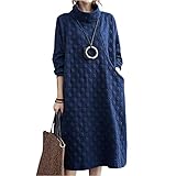 ［エムエルーセ］3色展開 ドット柄 カジュアルワンピース 膝下 プルオーバー 長袖 秋 冬 ロング丈 トップス ぷるおーばー 体型カバー 体型 カバー スウェットワンピース ゆる ユル フォーマル ルームウェア 部屋着 普段着 ミモレ ポケット 無地 ゆったり きれいめ カジュアル シンプル かわいい 清楚 紺色 春 xl XL サイズ 紺 色 キルティング ワンピ ネイビー MRD46-NAXL