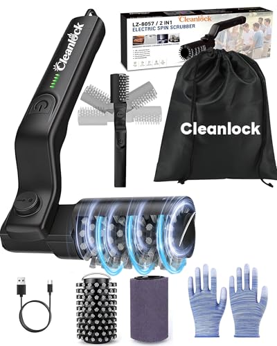 Cleanlock Electric Grill Brush Rechargeable 3-Speed High-Torque Automatic BBQ Grill Cleaner 180 Adjustable Cordless Grill Cleaning Brush 20kg Max Torque Heavy-Duty Stay-Put Bristles