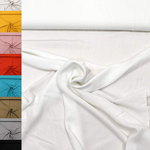 MAGAM-Stoffe Andrea Viskosestoff 100% Viskose Uni Oeko-Tex Meterware 50cm (01. Weiß)