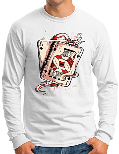 T-shirt manches longues OM3 homme motif Las Vegas blanc du S au 4XL