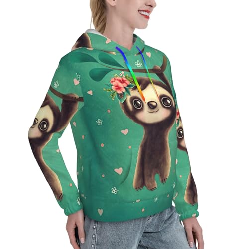 Sweat à capuche polyvalent femme pull ajusté paresseux