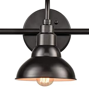 Diryzon eul farmhouse bath vanity wall light 3 light barn sconces lighting oil rubbed bronze finish  urban country home decor