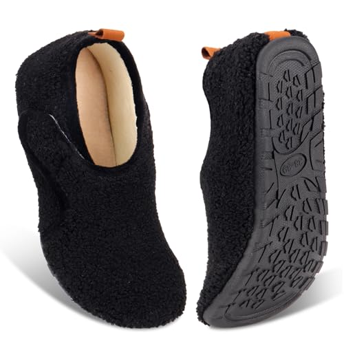 Image of Ibeauti Women Mens House Slippers Lightweight Comfy Barefoot Slipper Socks Rubber Sole House Shoes for Indoor /Outdoor Bedroom Travel