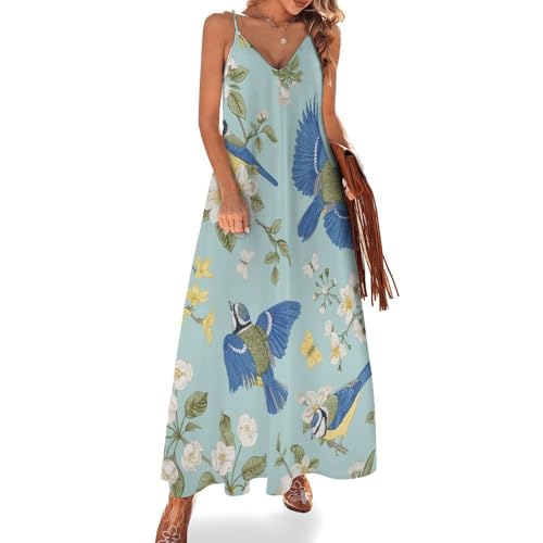 Robe maxi sans manches imprimé nature le choix de l'élégance