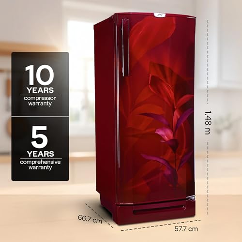Image of Godrej 234 L 3 Star 5 Years Comprehensive Warranty 24 Advanced Capillary Technology Direct Cool Single Door Door Refrigerator With Base Drawer (RD EDGEPRO 240C TDF MN WN, Marine Wine)