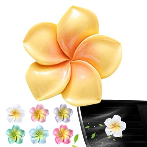 FmtwPhn Clip de ventilación de aire con diseño de flores, 7 unidades, con 14 almohadillas aromáticas, eliminador de olores, clip de clip para coche