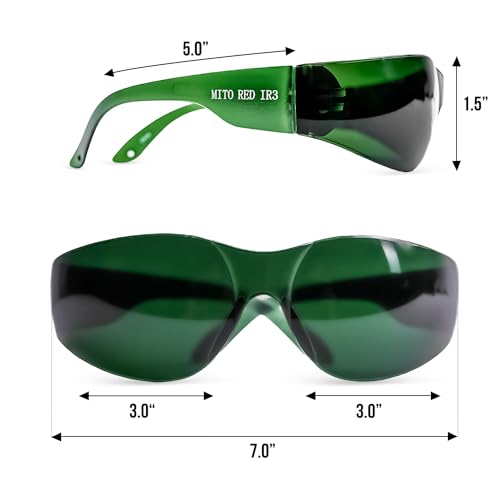Image of Mito Red Light Therapy Glasses - Eye Protection for Red Light (600nm-900nm) - Goggles