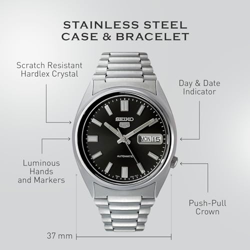 Image of SEIKO Automatic Watch for Men 5-7S Collection - with Day /Date Calendar, Luminous Hands, Stainless Steel Case & Bracelet