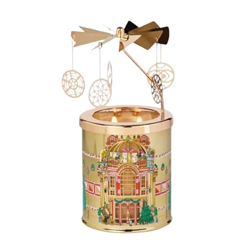 Portavelas para velas de té, metal artístico de mesa, carrusel giratorio de Navidad, para yoga, comedor, meditación, recepción, sala de estar, dormitorio, alféizar de ventana