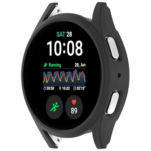 Case Compatible with 2024 Samsung Galaxy Watch 7 Classic 40mm 44mm, Hard PC Bumper Clear Protective Cover[No Screen] (Black, 44mm)