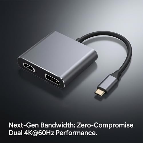 Répartiteur USB-C vers HDMI Double Écran 4K 144Hz pour Ordinateur Portable - 5