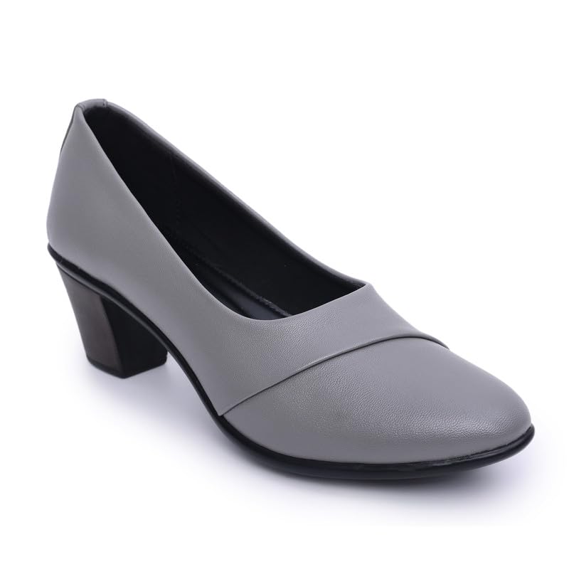 padchin Women Round Toe Block Heel Pumps-picture-54