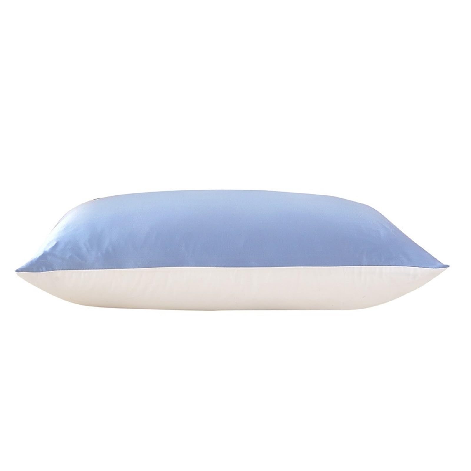 Funda de Almohada Seda con Algodón for Cabello 100 Puro Lujo Cremallera Oculta Hipoalergénica para Cuidado del Cabello(Light Blue,40x70cm)
