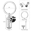 Canghai Stainless Steel Dog Paw Cremation Urn Keyring, Memorial Ashes Keepsake Keychain, Pet Charms Locket Pendant Cremation Jewellery for Ashes(Once by my side) #1