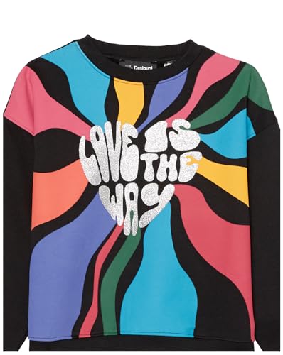 Sweat Desigual Noir Fille 10 Ans Pull Manche Longue Coton Ida - 2