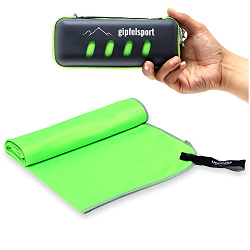 gipfelsport Toalla de Microfibra Verde/Gris 80x40cm