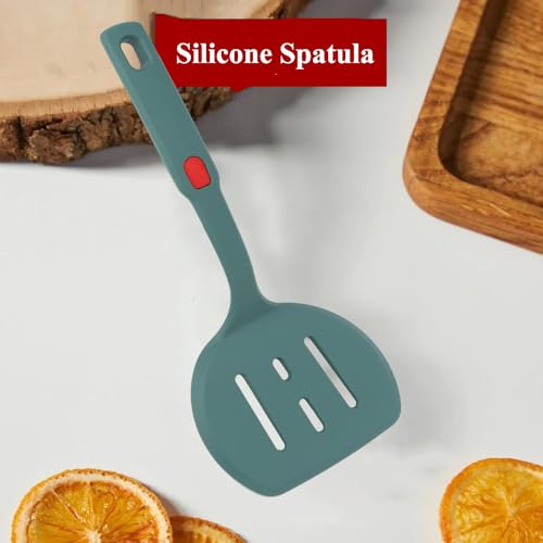 Cooking Fish Spatula,Slotted Egg Spatula Turner with Stainless Steel Handle,Thin Egg Flipper Utensils for Nonstick Cookware (5.1in*4.2in) - Image 5