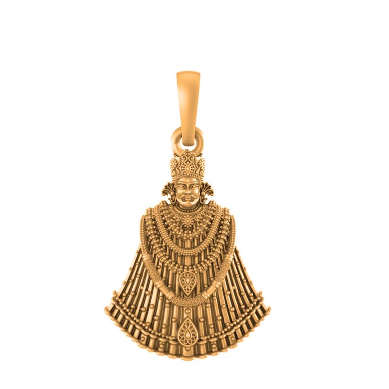 Pendentif Khatu Baba en argent 925 doré à l'or 22 carats