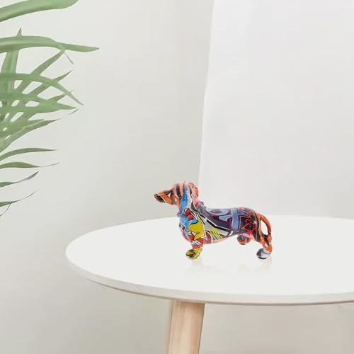 Teckel coloré HEMOTON, statue décorative pour un salon chaleureux