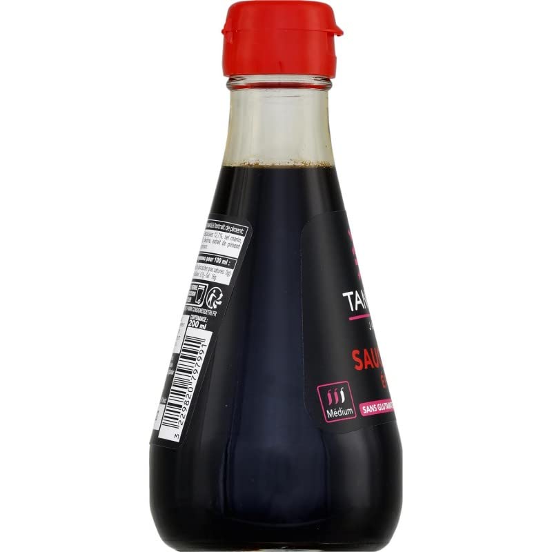 TANOSHI - Sauce Soja Épicée - Saveurs d'Asie en bouteille de 200 ml - Parfait pour vos plats préférés de viande, poisson et légumes. - Lot De 4 - Vendu Par Lot