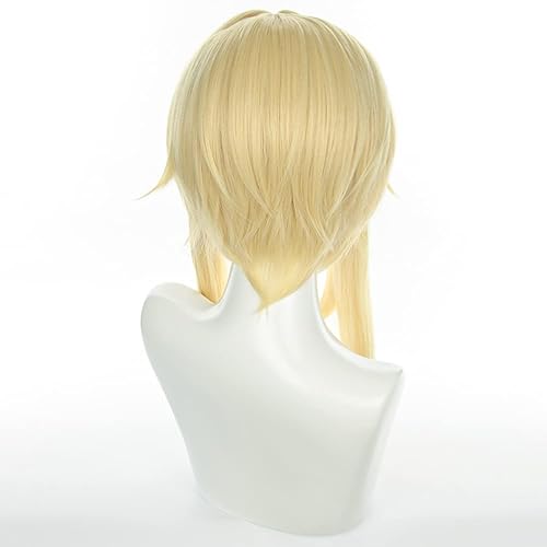 Vista 5 de Peluca Lumine, Genshin Impact Lumine Cosplay peluca con gorra de peluca