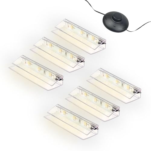 kalb | LED Glaskantenbeleuchtung Ambilux Clip transparent 3000K 5000K 1-10 Sets für Glasböden 4-10mm Fußschalter Glasbodenbeleuchtung erweiterbar um Dimmer/Controller Plug & Play (warmweiß, 6er Set) kalb | LED Glaskantenbeleuchtung Ambilux Clip transparent 3000K 5000K 1-10 Sets für Glasböden 4-10mm Fußschalter Glasbodenbeleuchtung erweiterbar um Dimmer/Controller Plug & Play (warmweiß, 6er Set)
