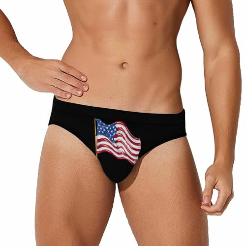 U.S. Flag Novelty Men's Brief Swimwear Pants Swimming Trunks Beach Shorts Underwear