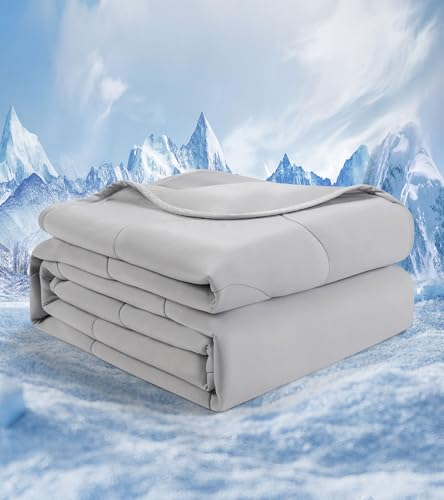 jiaao Cooling Comforter Full/Queen, Summer Cooling Blanket for Hot Sleepers, Breathable and Lightweight All Season Bedding for Night Sweats, Cooling Technology for Hot Nights, 90