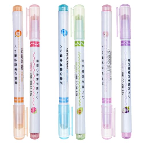 Lurrose 1 Juego Resaltador Lineal Pastel Gel Bolígrafo Rotulador De Rodillo Cinta Blanca Punto Lindo Estacionario Rotuladores De Punta Marcadores De Borrado En Seco Abdominales 6 Piezas