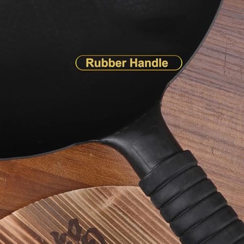 Wok de hierro fundido negro, hecho a mano, sin recubrimiento miniatura 7