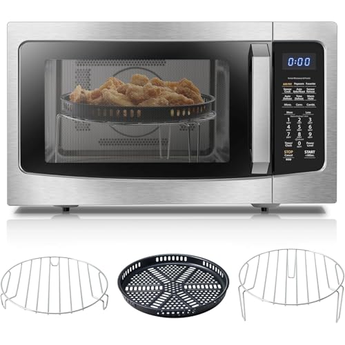 Air Fryer Combo 4-in-1 Countertop Microwave Oven, Smart Sensor, Convection, Mute...