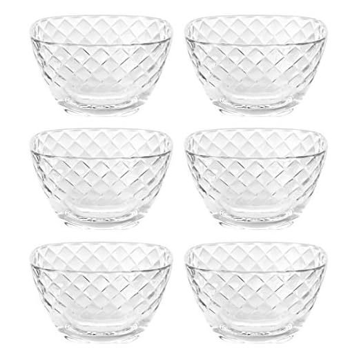 Barski - European Glass - Small Fruit/Nut/Dessert Bowl - 4" Square - Set of 6 - Made in Europe