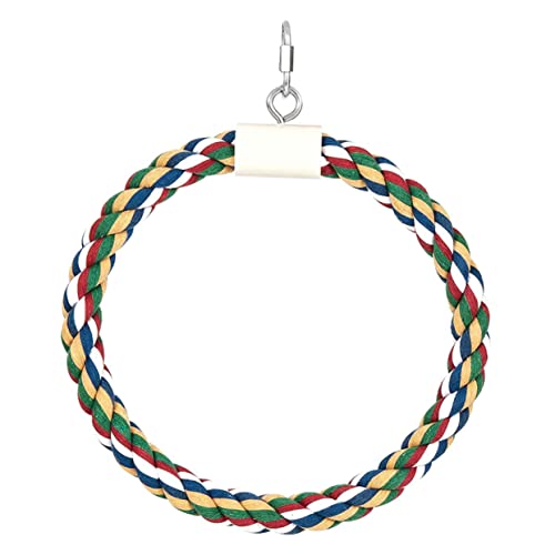 HEMOTON Creative Cotton Rope Parrot Swing for Birds Diameter Hanging Bite for Chewing Climbing Playing for Parrots Cockatiels Conures Budgies