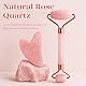 BAIMEI Gua Sha Stein und Gesichtsroller Rosenquarz，Guasha Set Beauty Massager, Jade Roller, Verbesserung Von Feinen Linien，Geschenk für Frauen