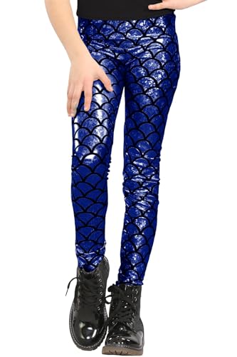 Pantalones de sirena para niña color azul brillante de 9 a 10 años