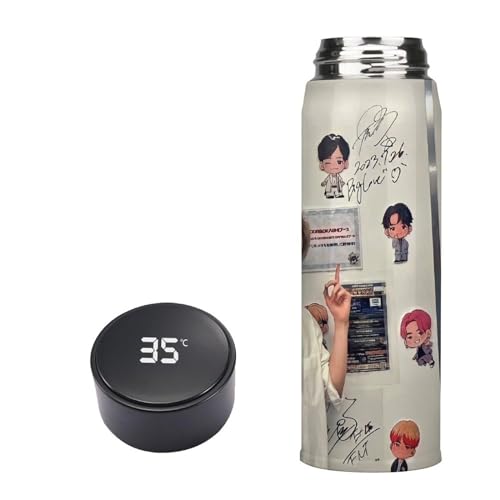 岩田剛典 水筒 軽量 保温 直飲み LED温度表示 誕生日 魔法瓶 ウォーターボトル 大容量 水カップ コップ 保温する 500ML